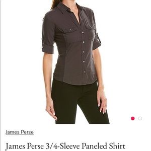 James Perse 3/4 Sleeve Panel Shirt